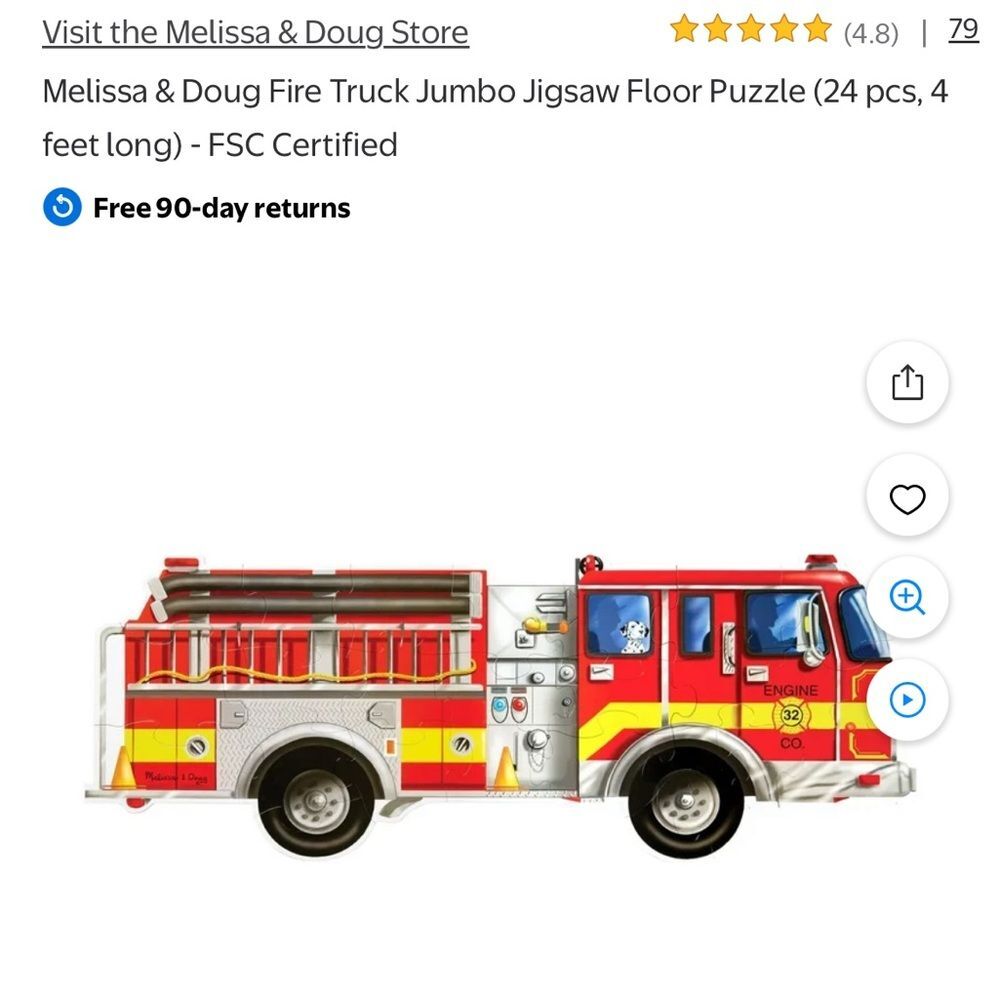 Melissa and Doug extra Large Fire Truck Puzzle